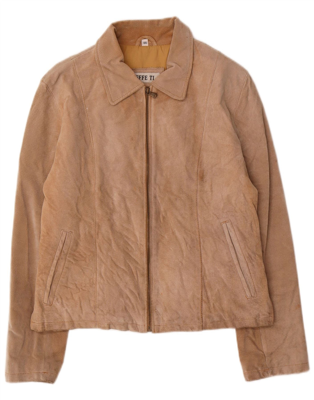 Giacca Donna Scamosciata Effe Ti IT 44 Pelle Beige Medio
