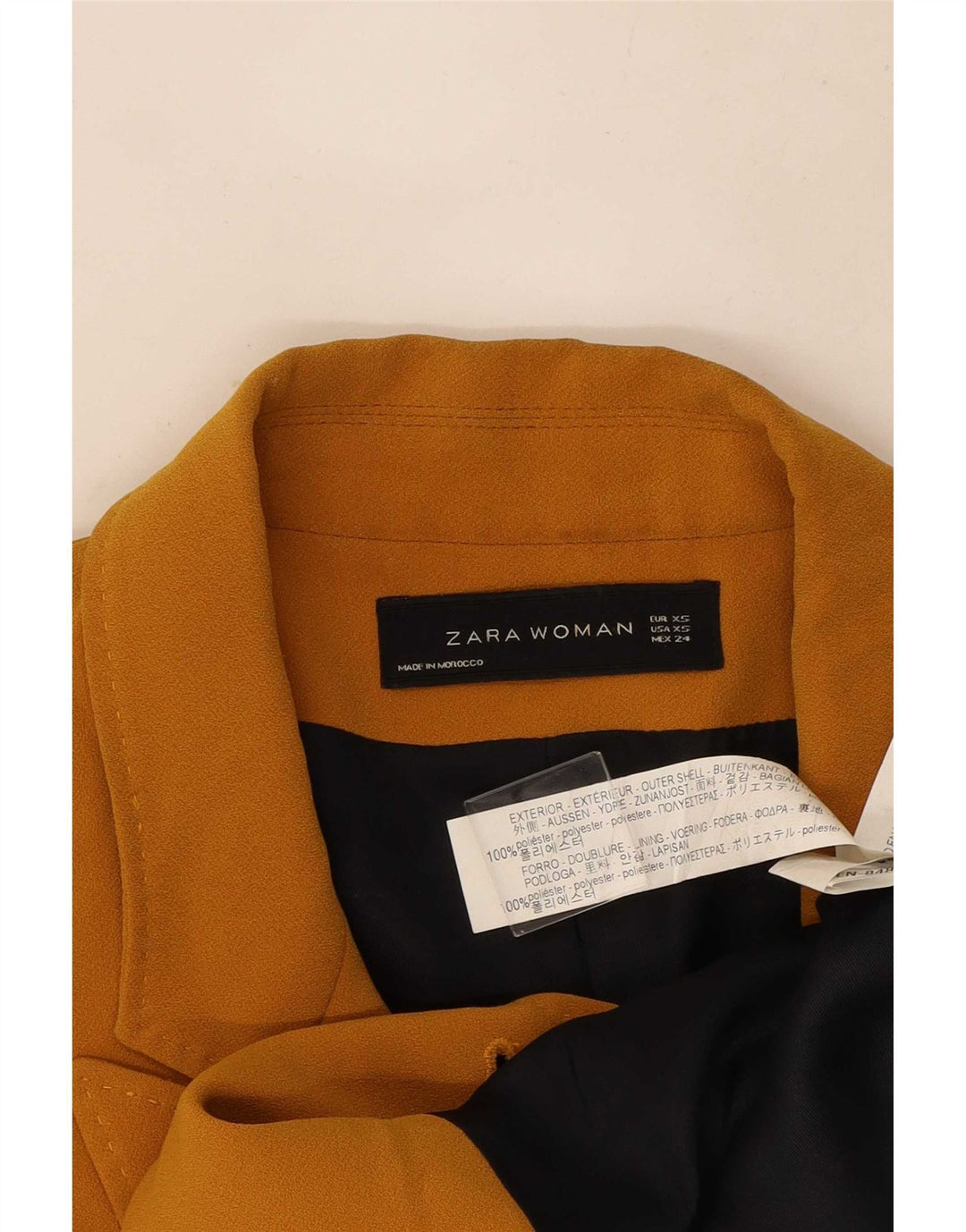 Cappotto doppiopetto oversize da donna Zara UK 6 XS poliestere giallo