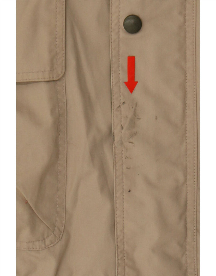OVERLAND Mens Utility Jacket UK 40 Large Beige Polyester Vintage Overland and Second-Hand Overland from Messina Hembry 