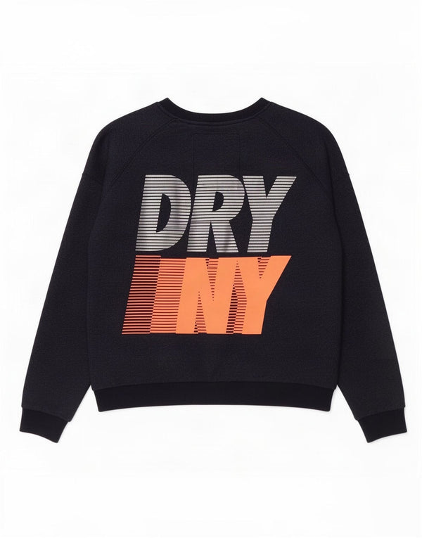 Felpa con grafica da donna Superdry Maglione UK 16 Large Blu Navy Cotone