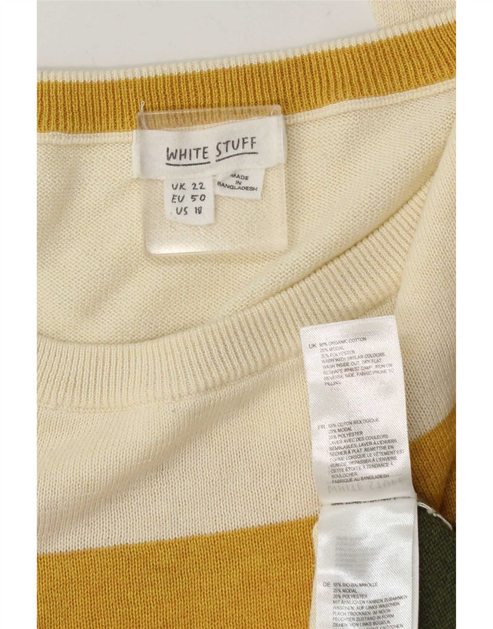 Maglione maglione girocollo da donna White Stuff UK 22 3XL a righe multicolore