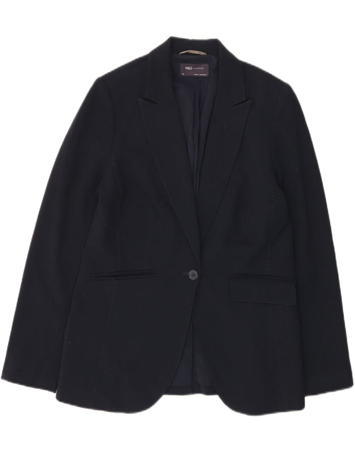 Giacca blazer a 1 bottone Marks & Spencer da donna UK 12 medio blu navy