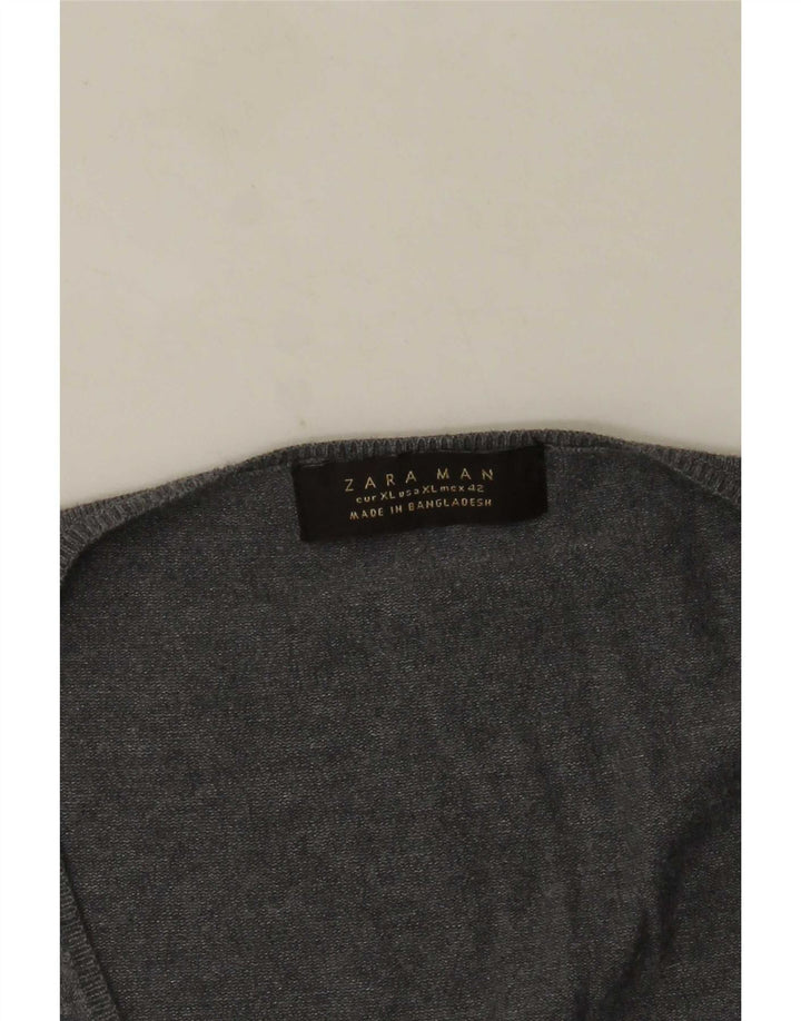 Maglione Zara da uomo con scollo a V XL grigio