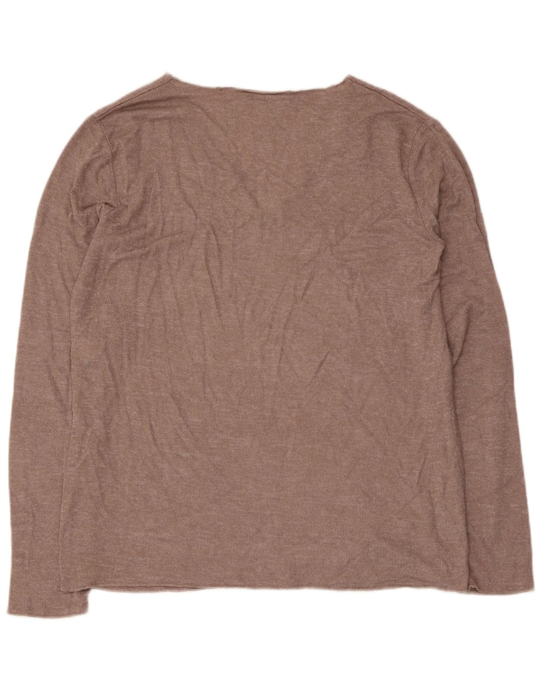 Top Blusa Donna Zara UK 14 Large Marrone Viscosa