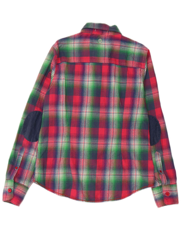 Camicia da donna Superdry UK 14 cotone a quadri rosa grande