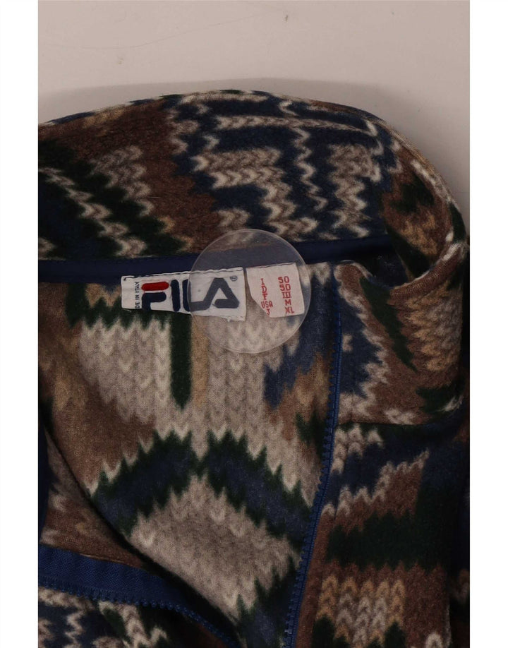 Maglione in pile da uomo vestibilità ampia Fila IT 50 medio multicolore geometrico