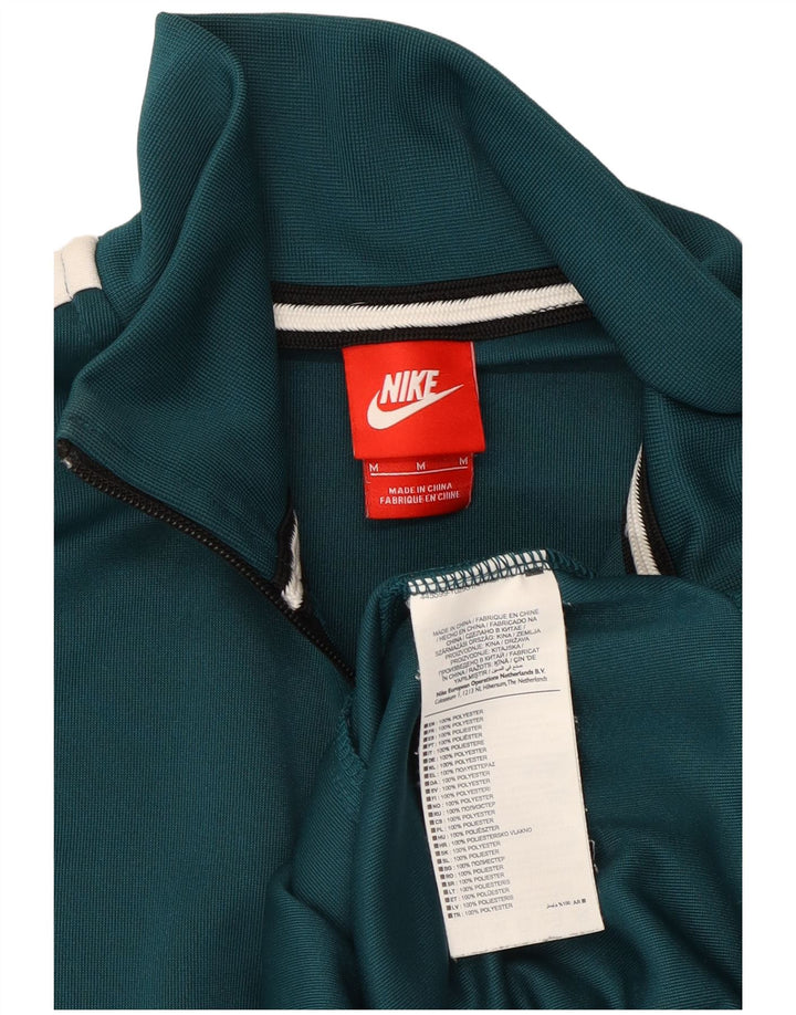 Giacca da tuta da uomo Nike in poliestere color block verde medio