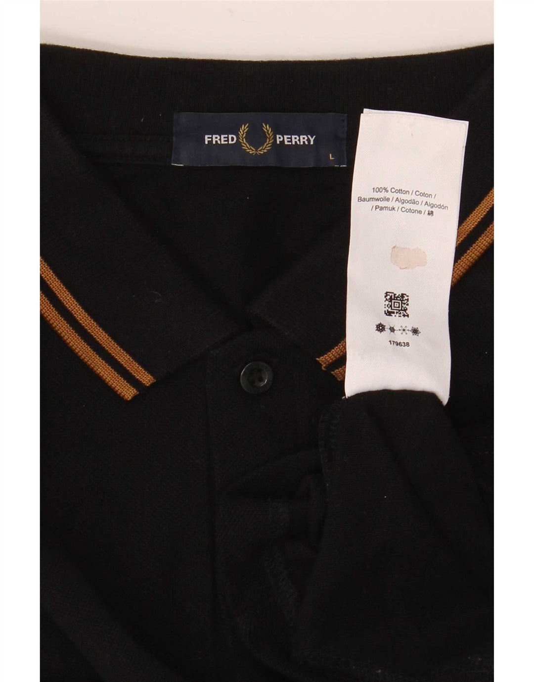 Polo da uomo Fred Perry grande in cotone nero