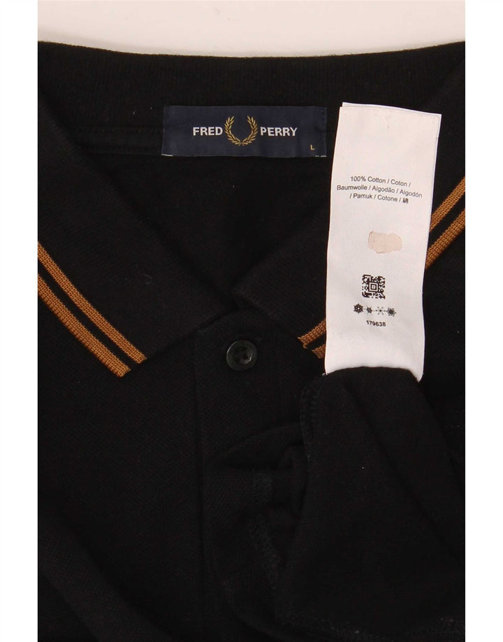 Polo da uomo Fred Perry grande in cotone nero