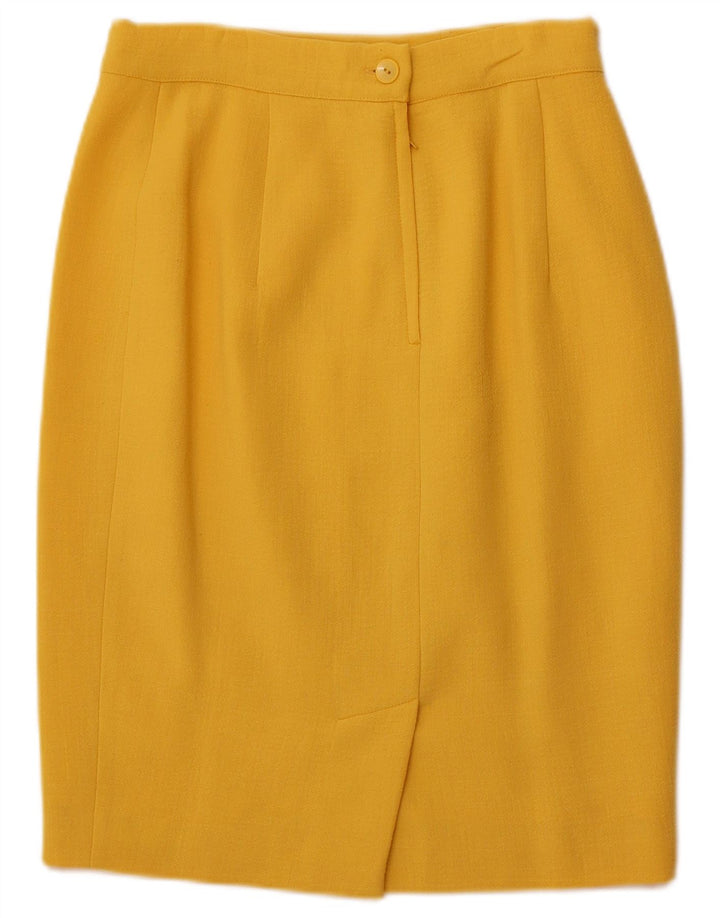 Set gonna da donna in 2 pezzi a 4 bottoni VINTAGE IT 44 medio W26 lana gialla