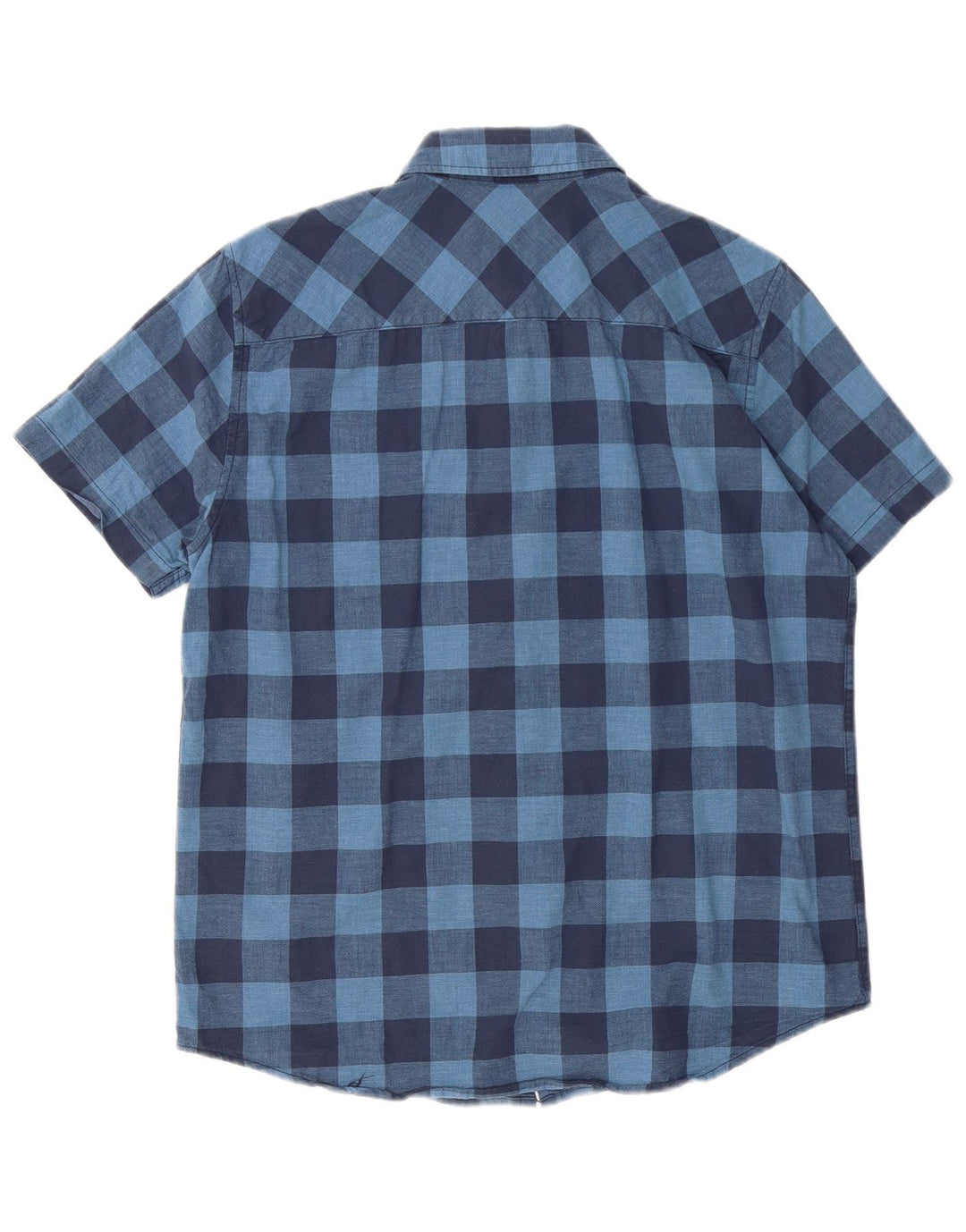 Camicia slim fit a maniche corte da uomo Mustang a quadretti blu medio