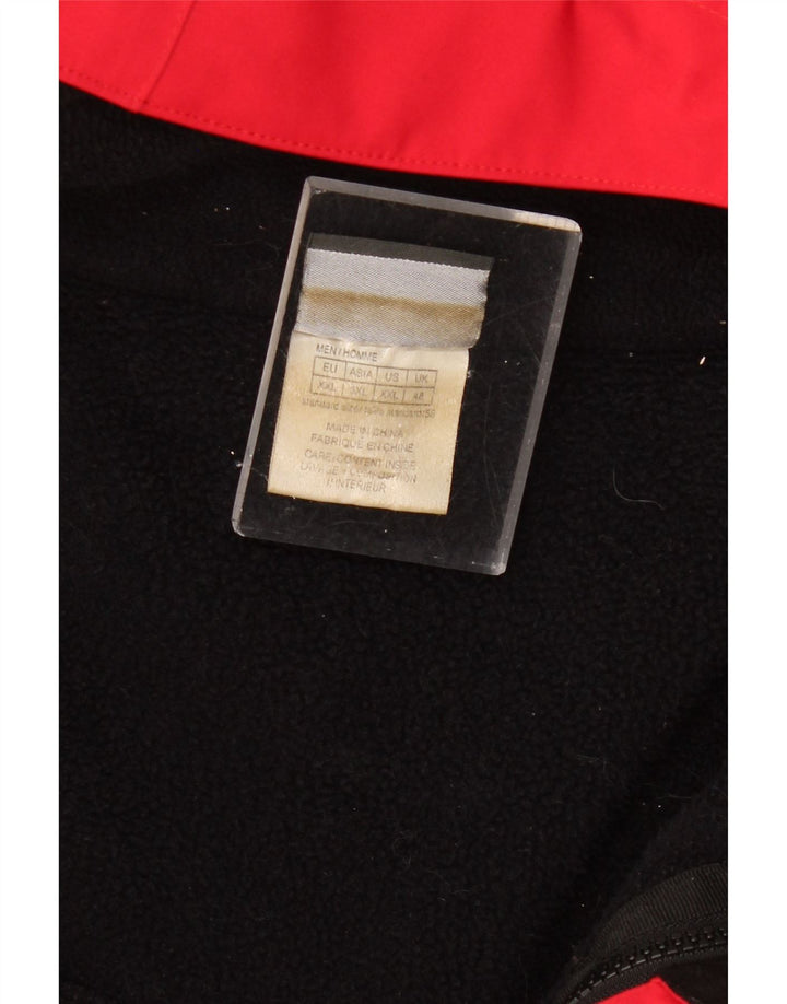 JACK WOLFSKIN Giacca a vento con cappuccio da uomo UK 48 4XL Rosso Colourblock