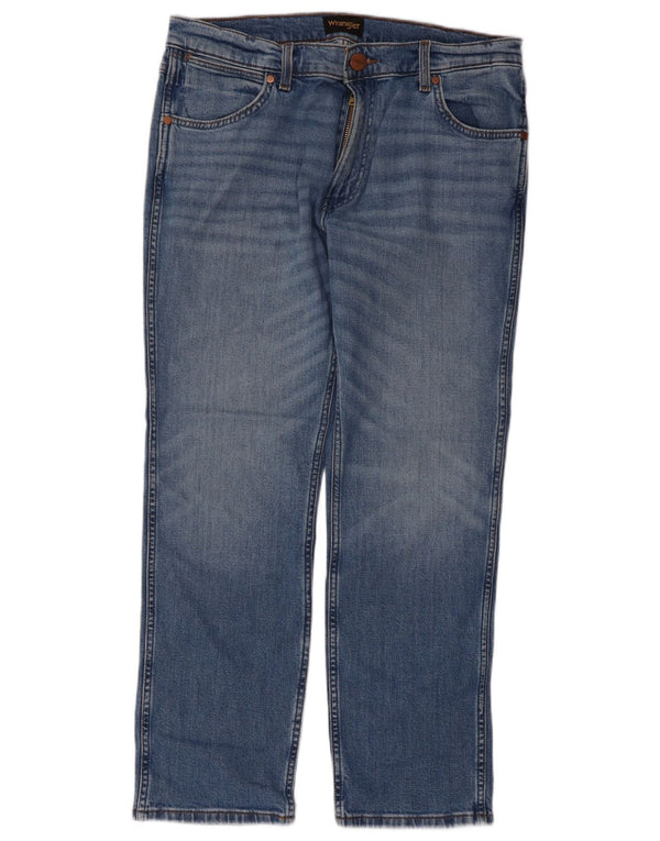 Jeans dritti regolari da uomo Wrangler Greensboro W34 L30 cotone blu