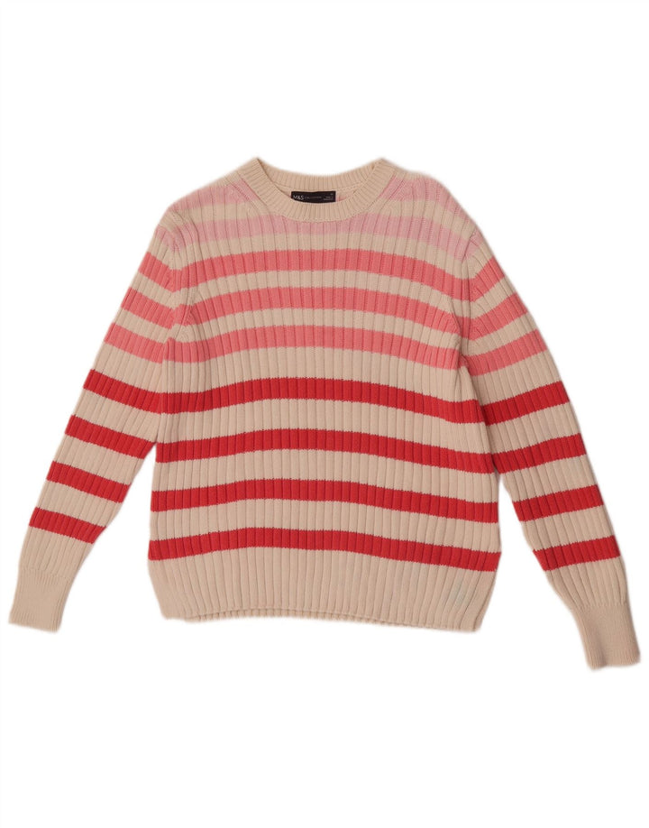 Maglione maglione con scollo a barca da donna Marks & Spencer UK 12 medio multicolore