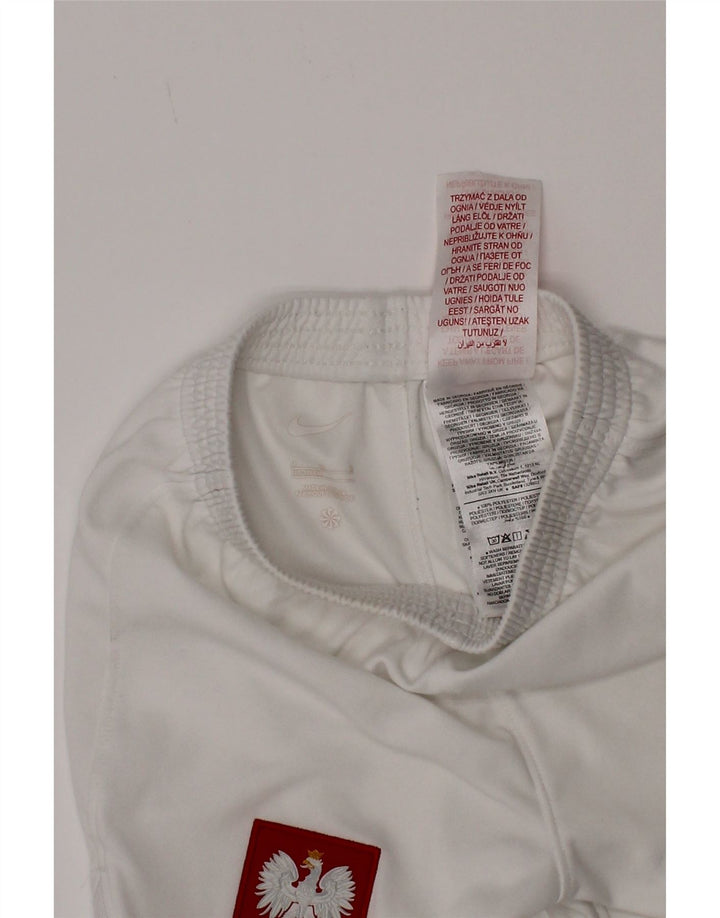 Pantaloncini sportivi Nike da ragazzo con grafica 5-6 anni, poliestere bianco medio