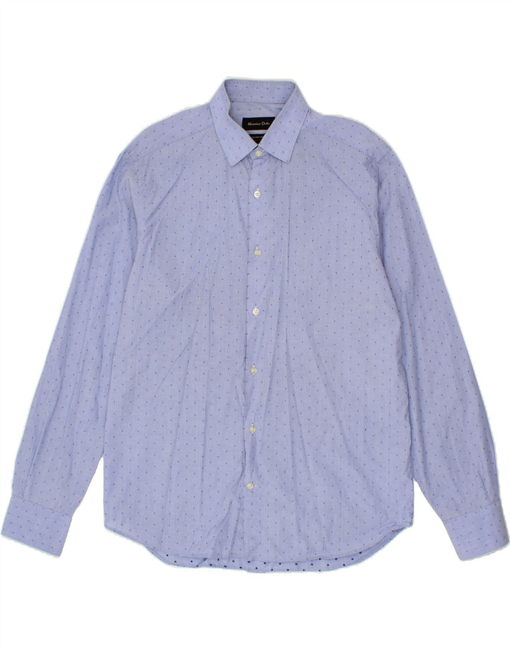 MASSIMO DUTTI Mens Shirt Size 42 Large Blue Spotted Vintage Massimo Dutti and Second-Hand Massimo Dutti from Messina Hembry 