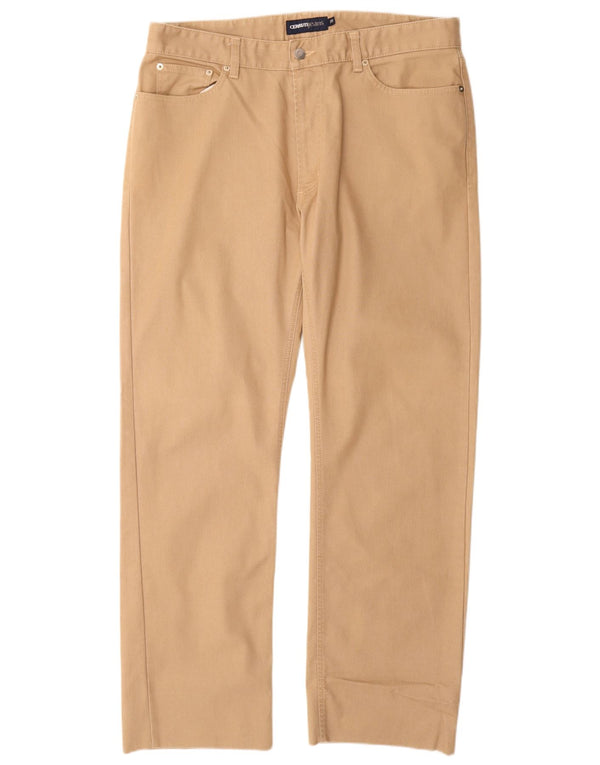 Pantaloni casual dritti da uomo CERRUTI W38 L31 in cotone beige
