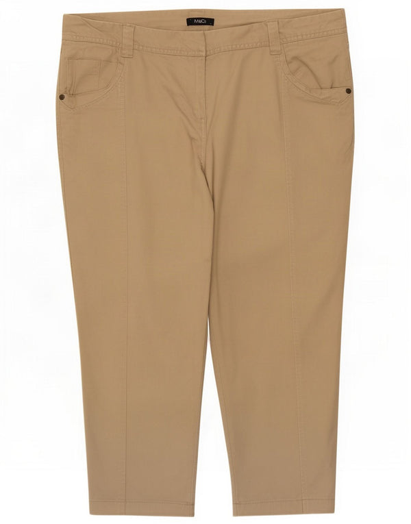Pantaloni capri da donna M&Co UK 16 Large W34 L22 Beige Cotton