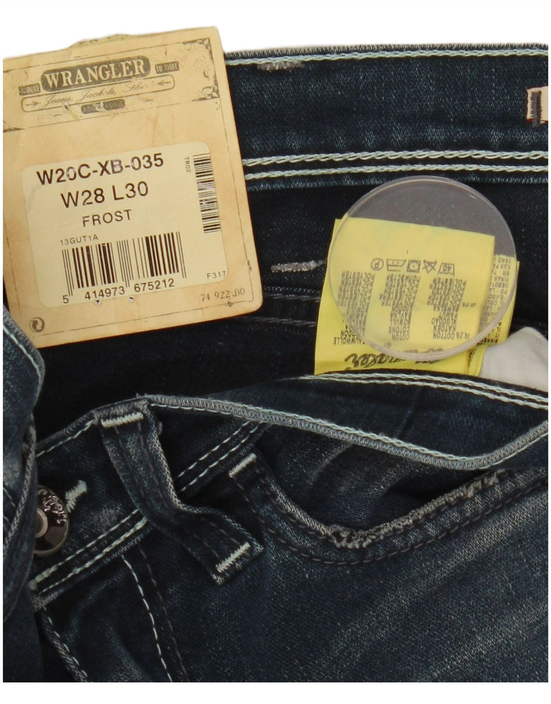 Jeans slim da donna Stokes WRANGLER W28 L30 cotone blu navy