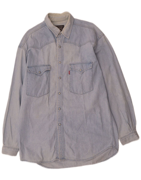 Camicia di jeans da uomo Levi's in cotone blu medio
