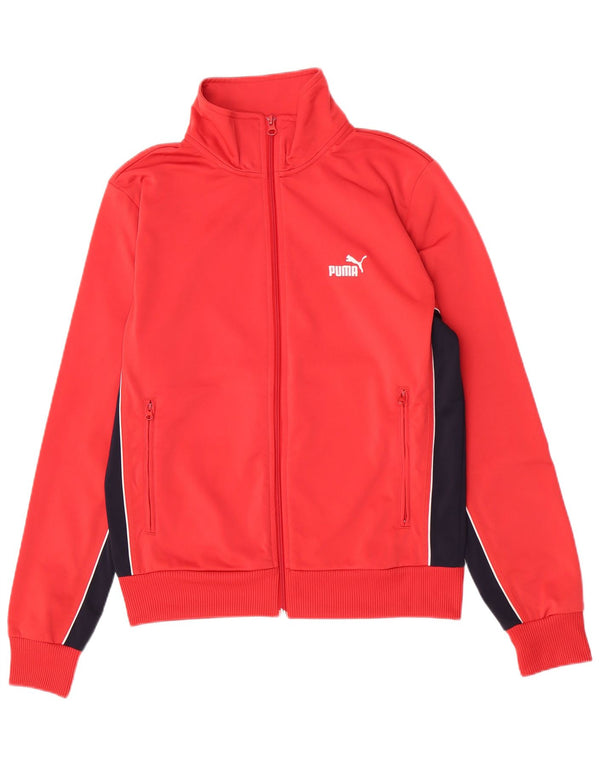 Giacca da tuta da uomo Puma in poliestere color block rosso medio