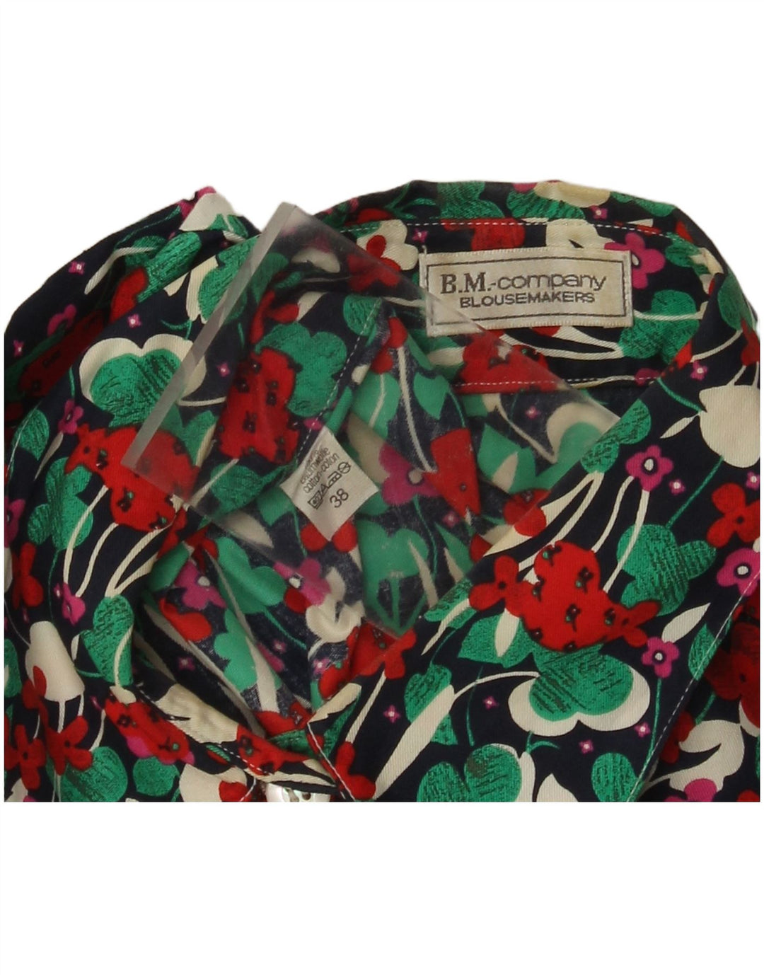 Camicia vintage da donna a maniche corte camicetta EU 38 medio multicolore floreale