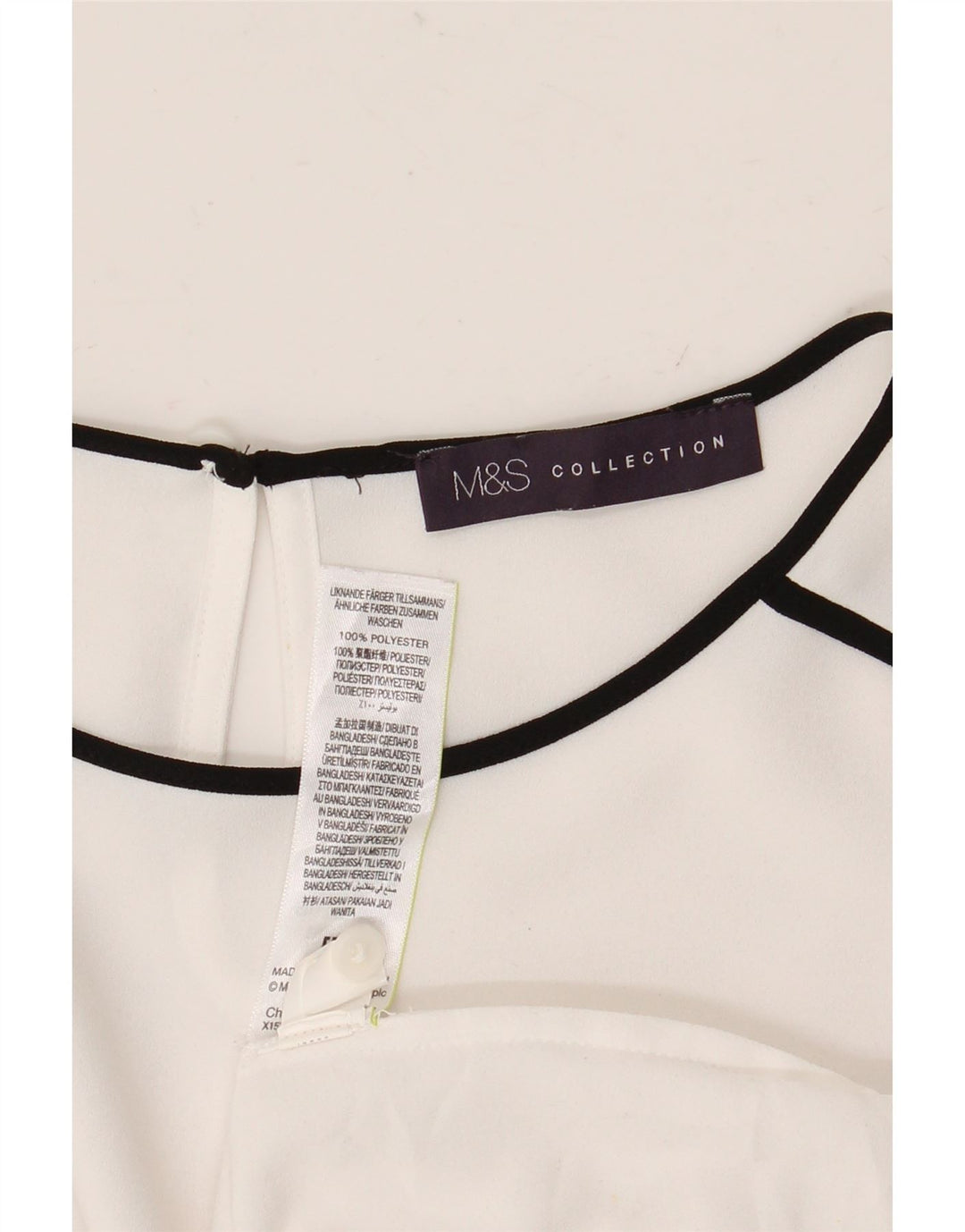 Camicetta a maniche lunghe da donna Marks & Spencer UK 12 Poliestere bianco medio