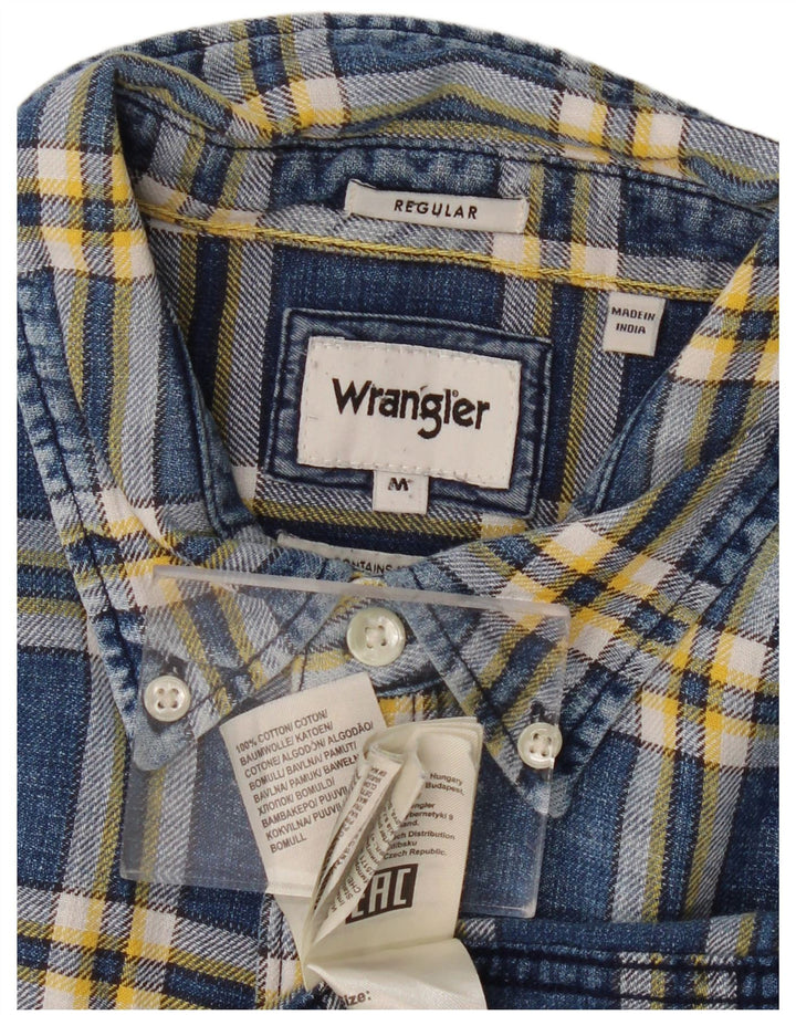 WRANGLER Camicia da uomo in flanella vestibilità regolare in cotone a quadri blu navy medio