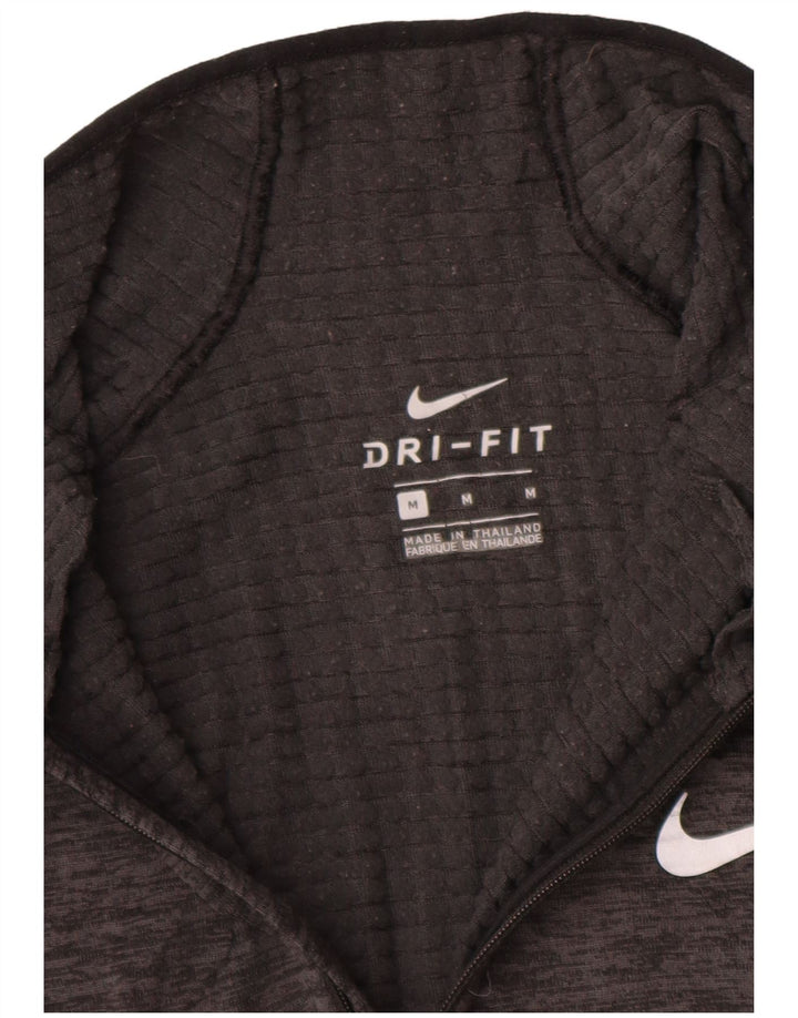 NIKE Top da tuta da uomo Dri Fit con zip e collo grigio medio chiazzato