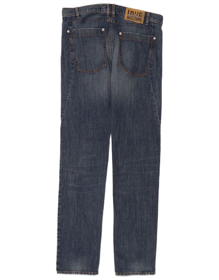 Jeans dritti da uomo MOSCHINO W34 L34 cotone blu