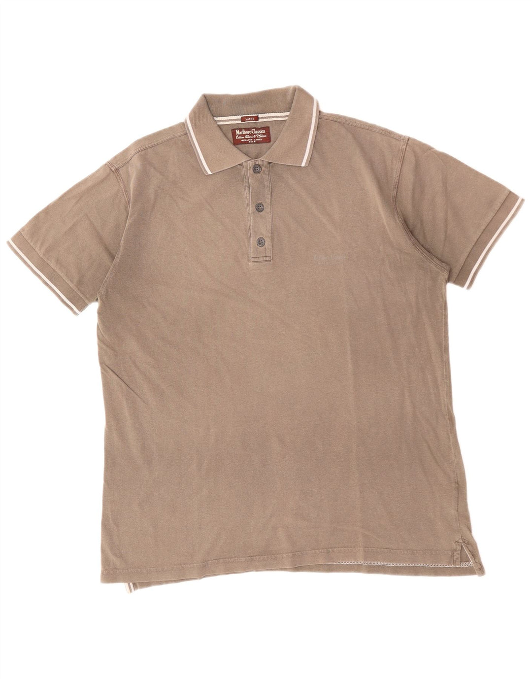 MARLBORO CLASSICS Polo da uomo grande in cotone marrone