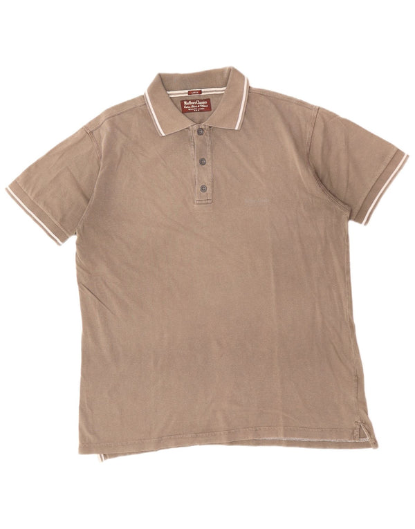 MARLBORO CLASSICS Polo da uomo grande in cotone marrone