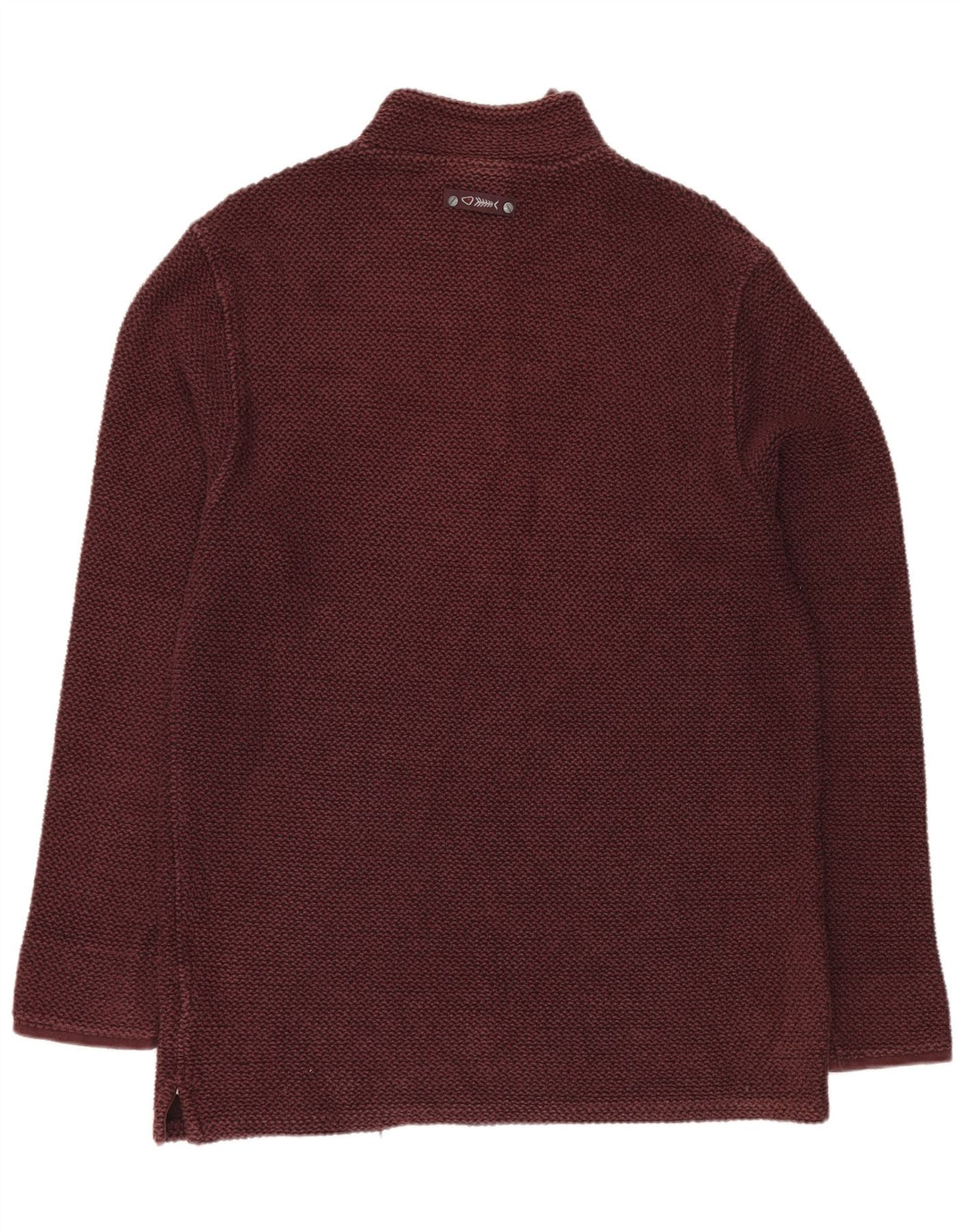 WEIRD FISH Felpa da uomo con zip sul collo Maglione XL Cotone bordeaux