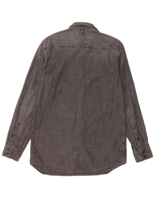 Camicia di jeans da uomo G-Star grande in cotone grigio