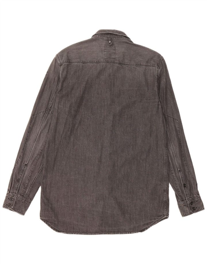 Camicia di jeans da uomo G-Star grande in cotone grigio