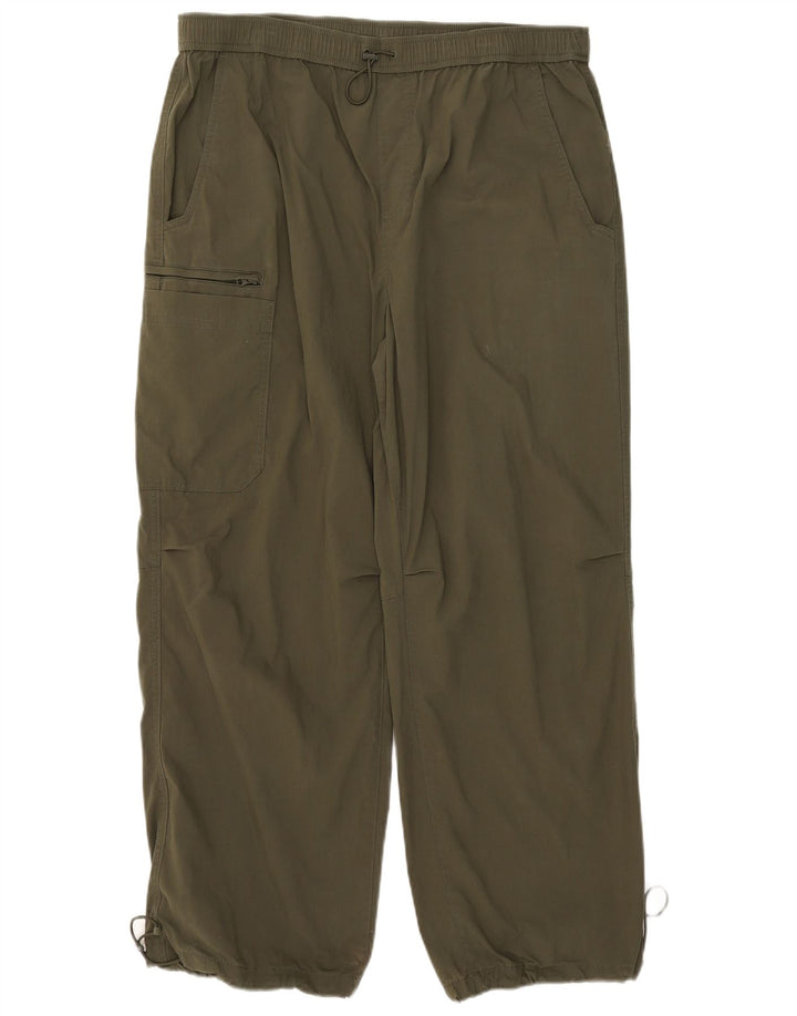 Pantaloni cargo dritti da uomo Marks & Spencer grandi W36 L28 cotone kaki