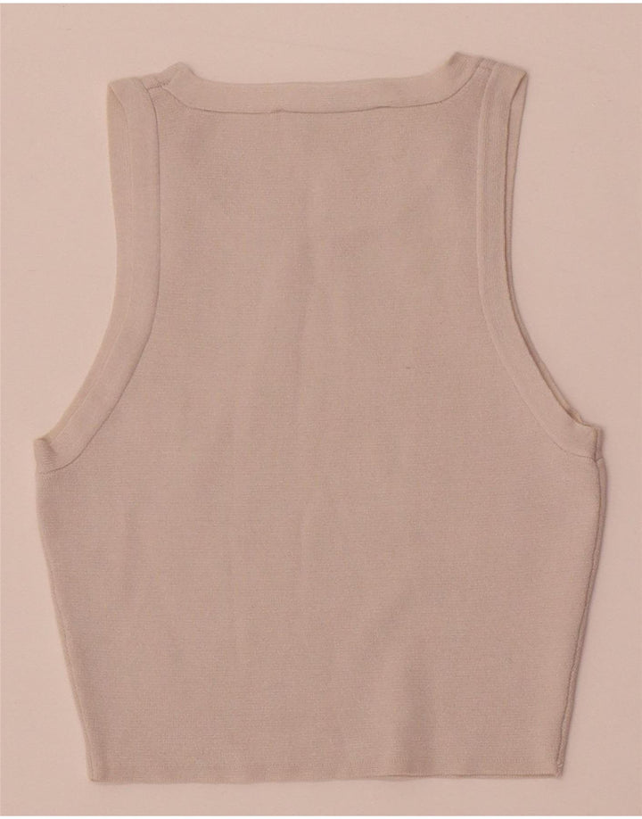 Canotta corta da donna Zara UK 4 XS viscosa bianca
