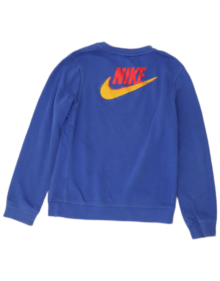 Felpa grafica Nike da bambino, 12-13 anni, grande, in cotone blu