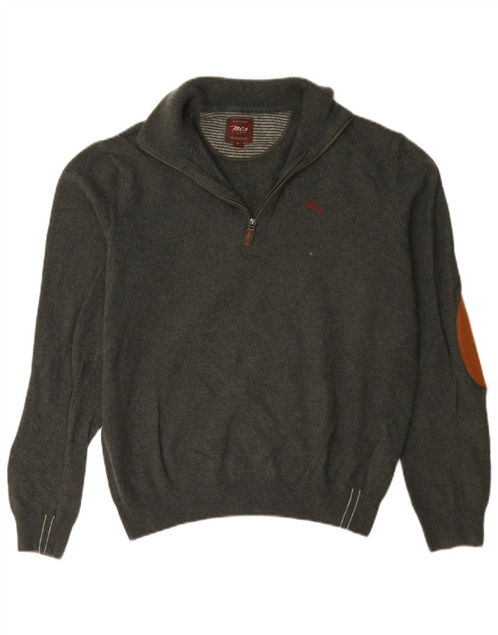 Marlboro Classics Maglione da uomo con zip e collo in lana verde medio