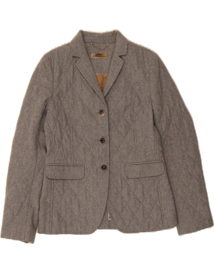 MASSIMO DUTTI Womens 3 Button Blazer Jacket EU 40 Medium Grey Wool Vintage Massimo Dutti and Second-Hand Massimo Dutti from Messina Hembry 