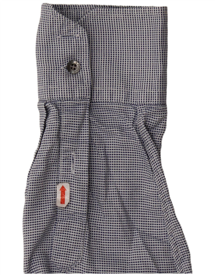 Camicia a quadri Lacoste da uomo taglia 40 cotone pied de poule blu medio classico
