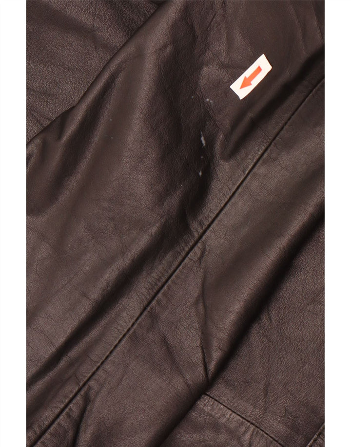 Giacca in pelle da donna vintage IT 42 media in pelle nera