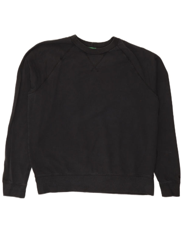 Felpa Uomo Benetton Maglione XL Cotone Nero