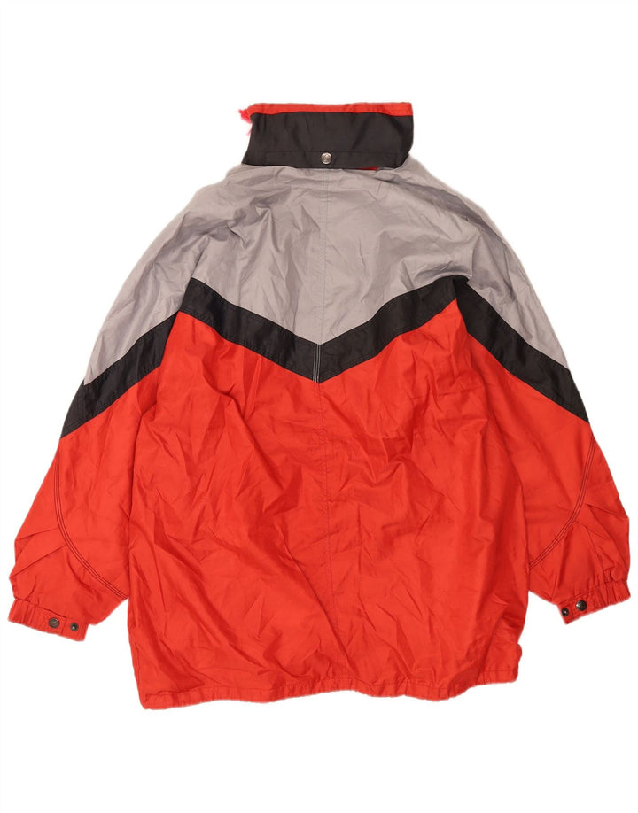 Giacca da tuta da uomo con cappuccio Master in nylon color block rosso medio