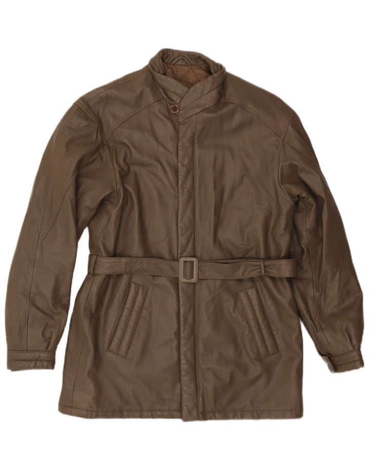 Giacca in pelle da uomo VINTAGE IT 48 in pelle marrone medio