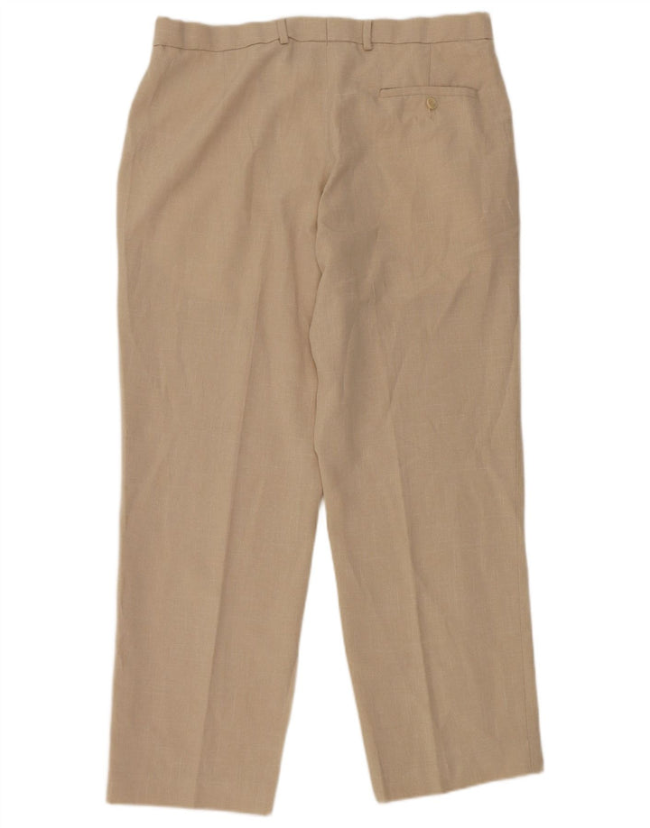 Pantaloni da abito vestibilità regolare Marks & Spencer da uomo W34 L29 Poliestere beige