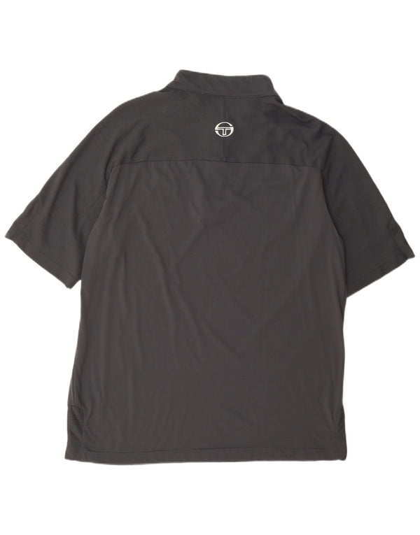 T-shirt da uomo con collo con zip Sergio Tacchini Top XL Grigia