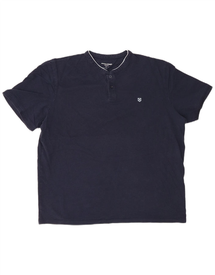 Polo da uomo JACK & JONES 2XL in cotone blu navy