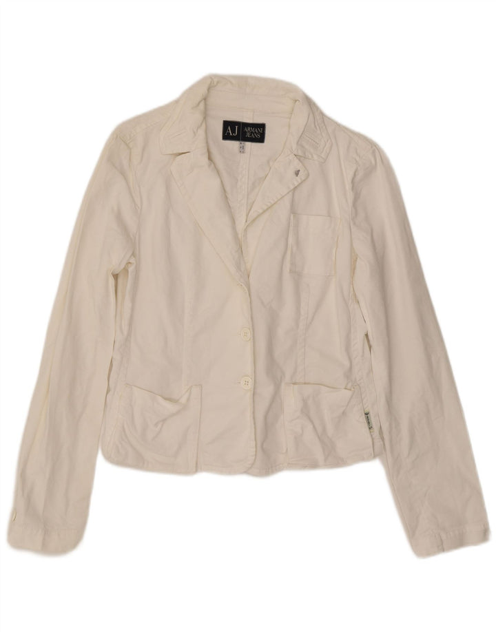 Giacca blazer da donna a 3 bottoni Armani UK 16 grande bianca