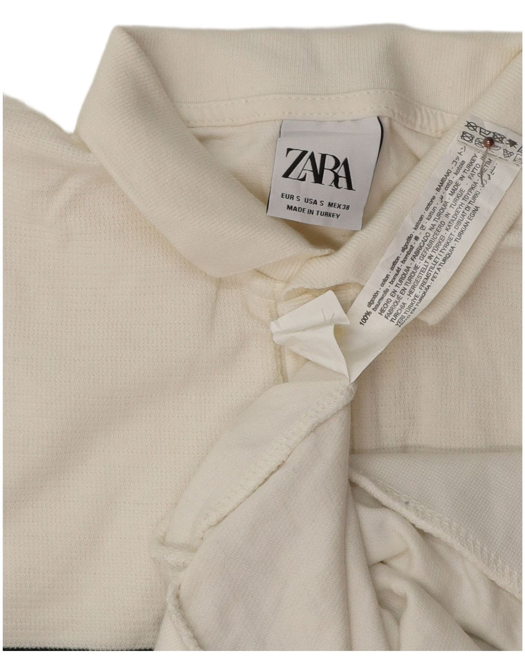 Polo Zara da uomo piccola in cotone color block bianco